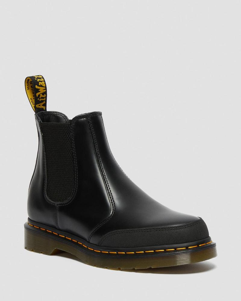 Dr Martens 2976 Guard Panel Leren Enkellaars Heren Zwart | NL 37WNB